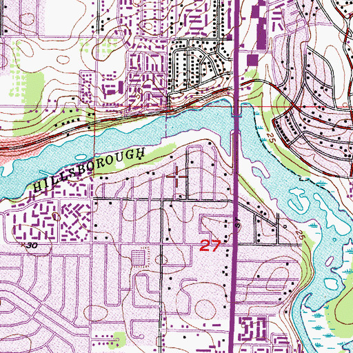 Topographic Map of Puritan Heights, FL