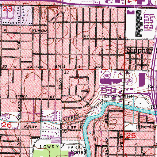 Topographic Map of Purity Springs Heights, FL