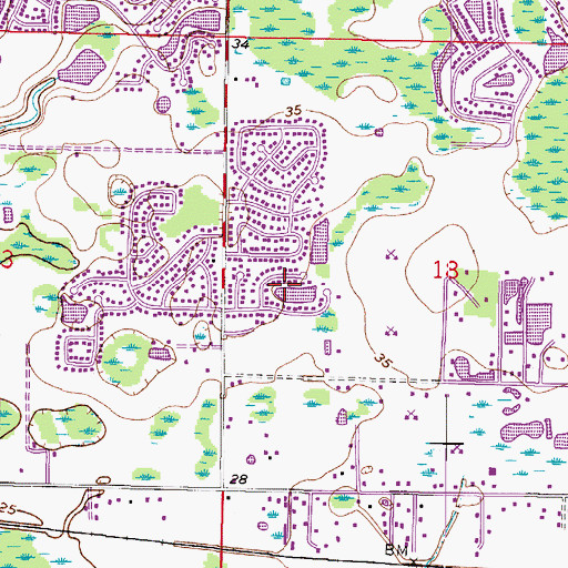 Topographic Map of Quail Ridge, FL