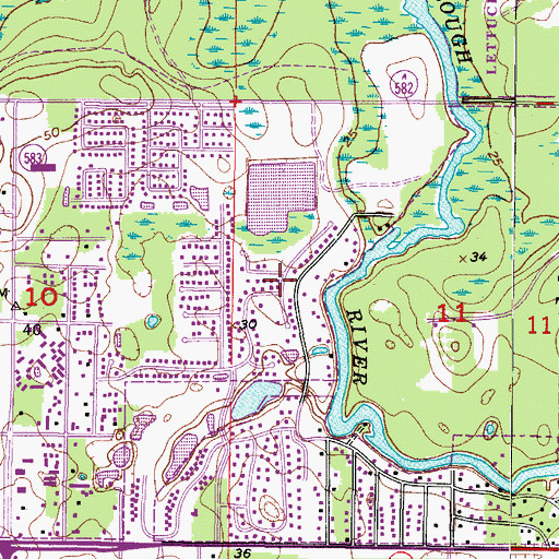 Topographic Map of Raintree Oaks, FL