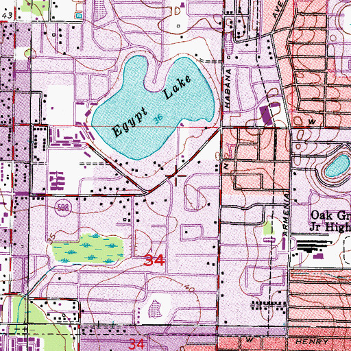 Topographic Map of Ralston Beach Manor, FL