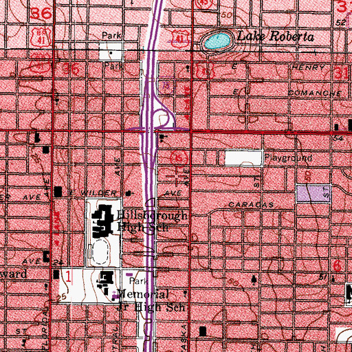 Topographic Map of Record Grove, FL