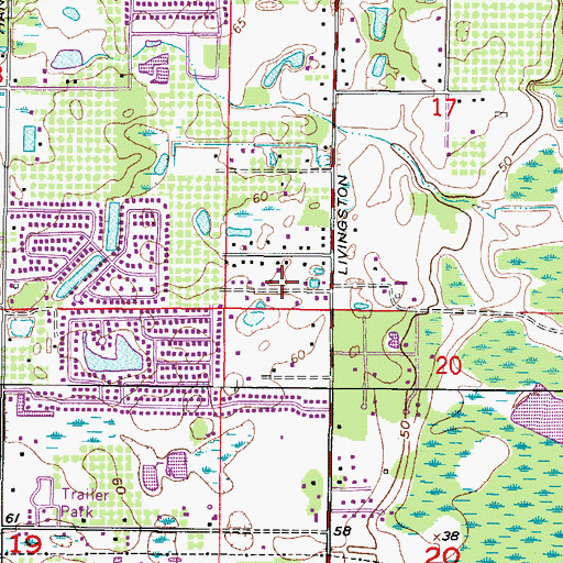 Topographic Map of Regalwoods, FL