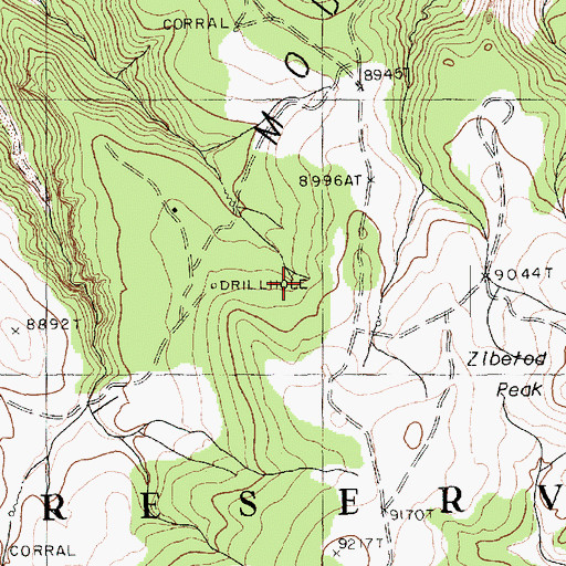 Topographic Map of Carrizo Mountains, AZ