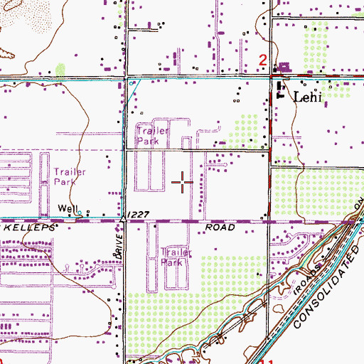 Topographic Map of Eastway Mobile Home Park, AZ