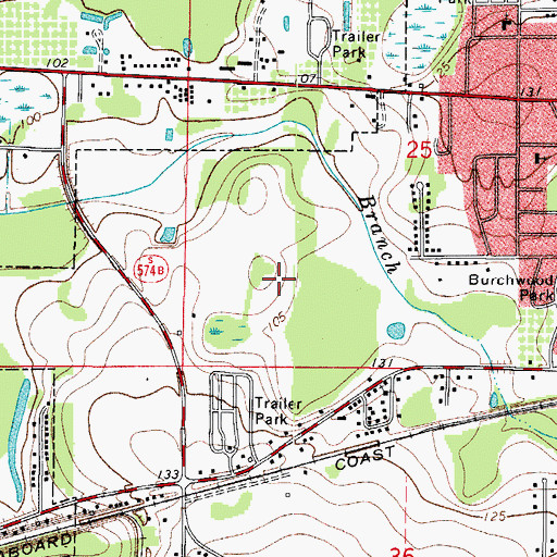 Topographic Map of Reynolds Ridge, FL