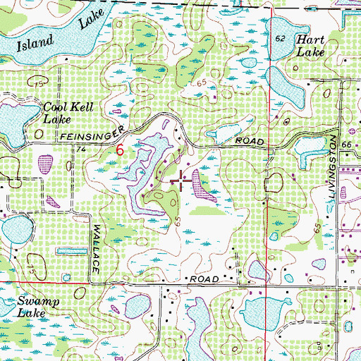 Topographic Map of Rhoades Wood Acres, FL