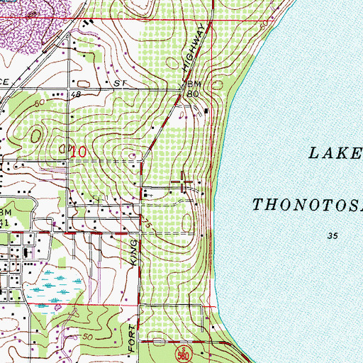 Topographic Map of Rhodes, FL