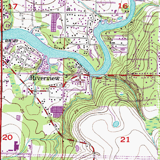 Topographic Map of Rice Creek Estates, FL