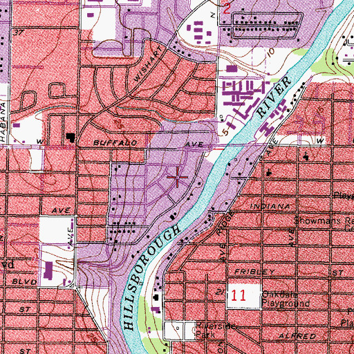 Topographic Map of Richardsons Village, FL