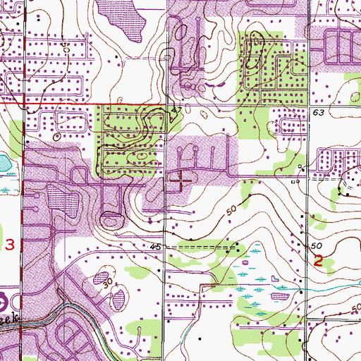 Topographic Map of Ridge Court, FL