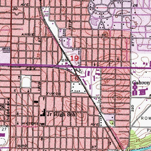Topographic Map of Ridgeland Ranch, FL