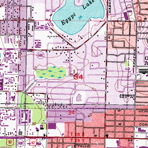 Topographic Map of Ridgway, FL