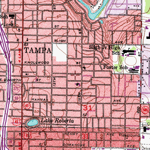 Topographic Map of Rippling Heights, FL
