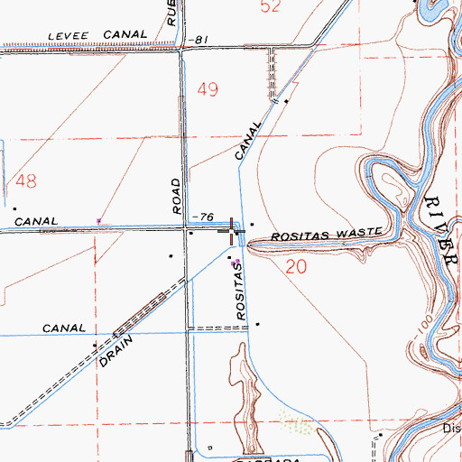 Topographic Map of Rositas Canal, CA