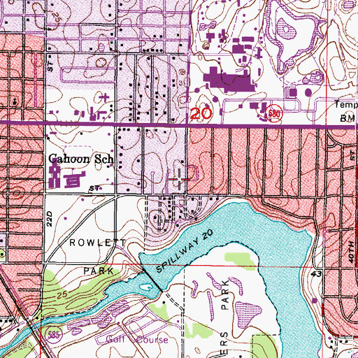 Topographic Map of River Crest Estates, FL