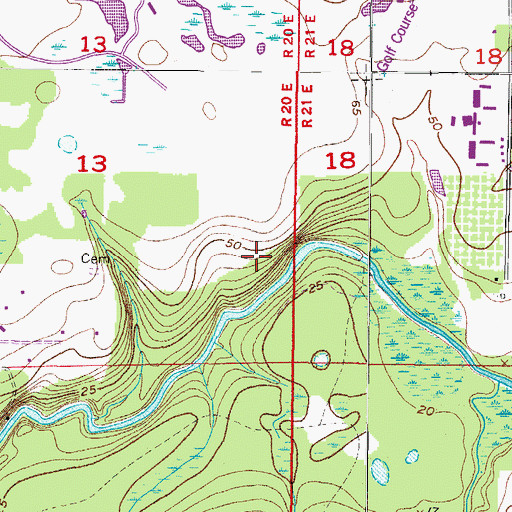 Topographic Map of River Crossing Estates, FL