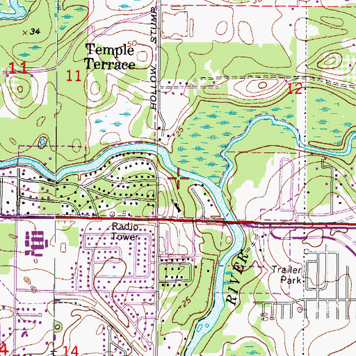 Topographic Map of River Forest Reserve, FL