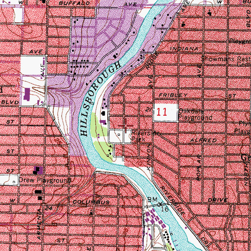 Topographic Map of River Heights, FL