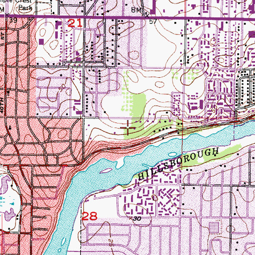 Topographic Map of River Highlands, FL