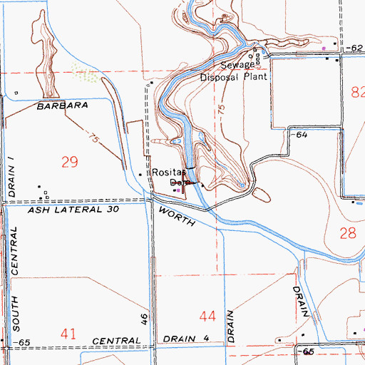 Topographic Map of Rositas Dam, CA
