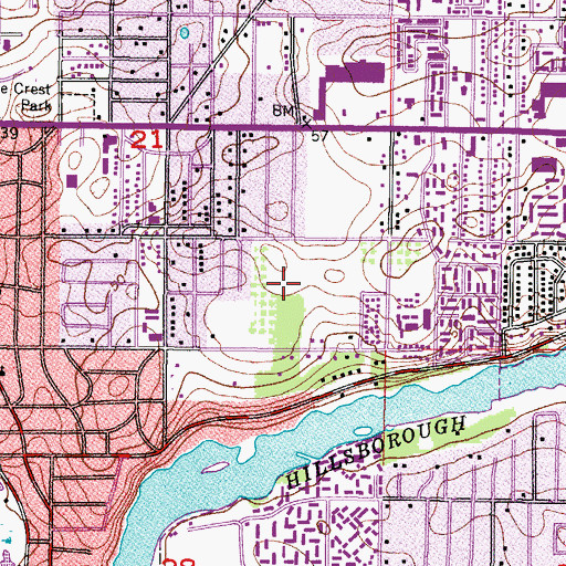 Topographic Map of River Manor, FL