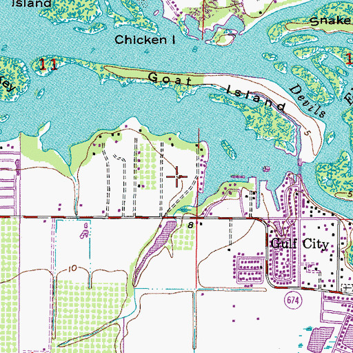 Topographic Map of River Oaks, FL