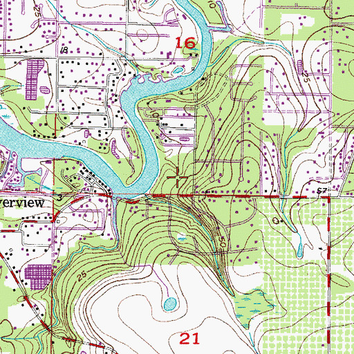 Topographic Map of River Pine Estates, FL