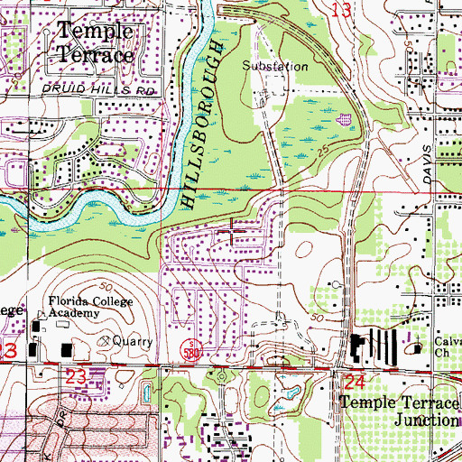 Topographic Map of River Run, FL