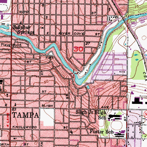 Topographic Map of Riverbend, FL