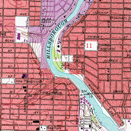 Topographic Map of Rivere, FL