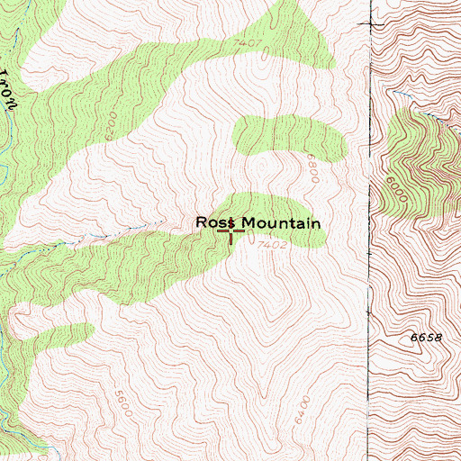 Topographic Map of Ross Mountain, CA