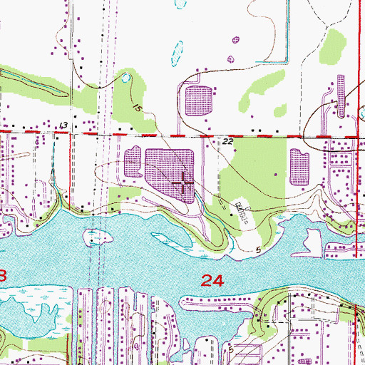Topographic Map of Riverlachen, FL