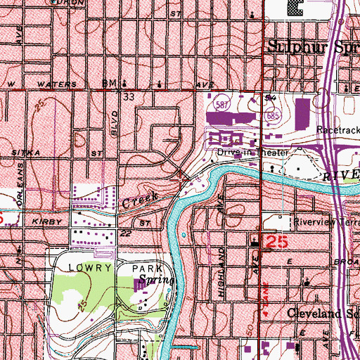 Topographic Map of Rivershore Oaks, FL