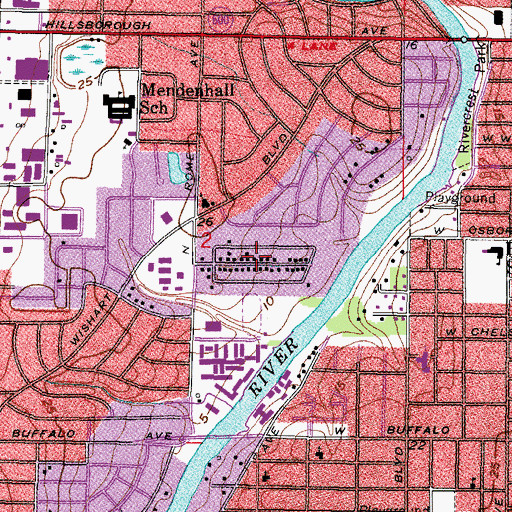 Topographic Map of Rivershores, FL