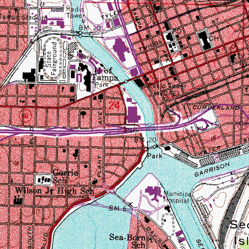 Topographic Map of Riverside, FL