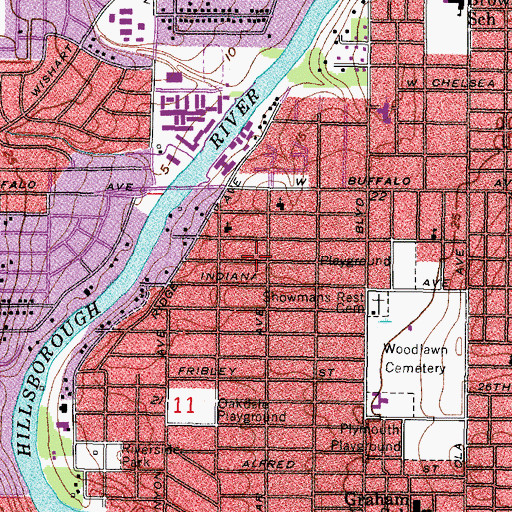 Topographic Map of Riverside North, FL