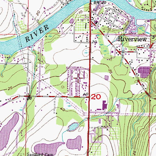 Topographic Map of Riverview Crest, FL