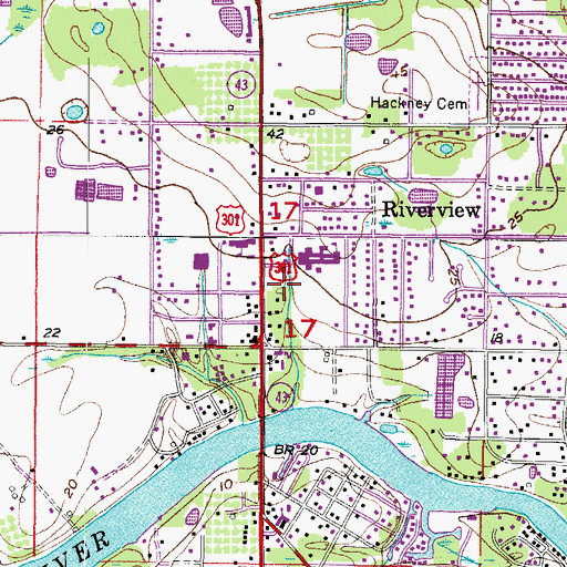 Topographic Map of Riverview Heights, FL