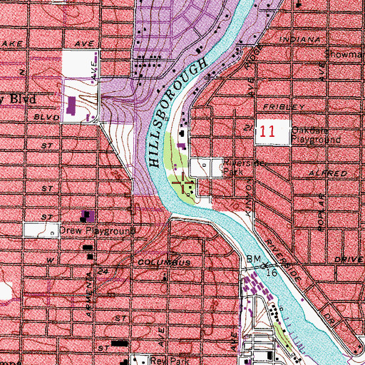 Topographic Map of Riverwoods, FL