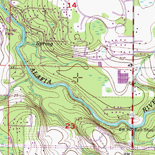 Topographic Map of Riverwoods Hammock, FL