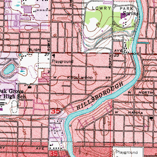 Topographic Map of Riviera, FL
