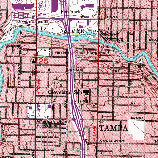 Topographic Map of Roanoke, FL