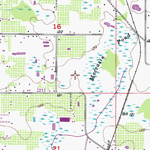 Topographic Map of Robinson Farms, FL