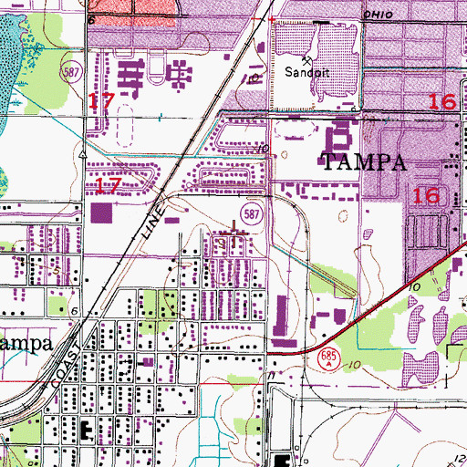 Topographic Map of Robinson Heights, FL