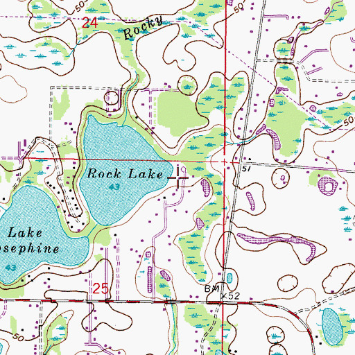 Topographic Map of Rock Lake, FL