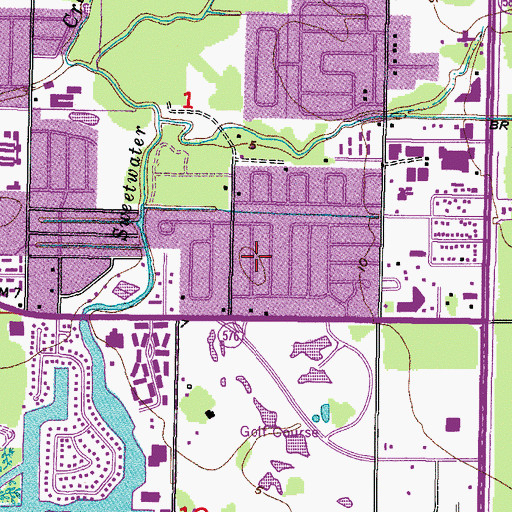 Topographic Map of Rocky Point Village, FL