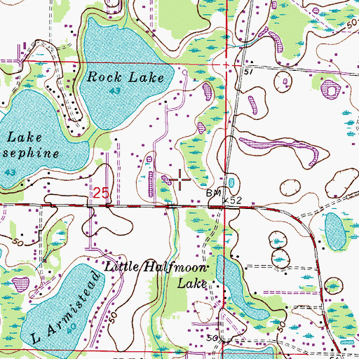 Topographic Map of Rocky Pond, FL