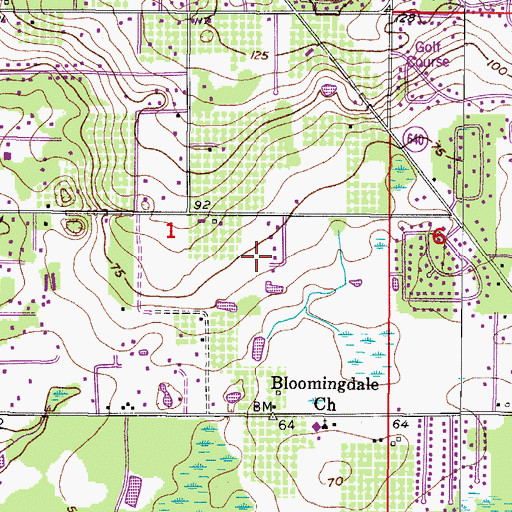 Topographic Map of Rolling Acres, FL