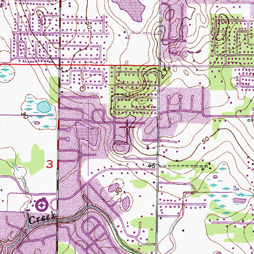 Topographic Map of Rolling Meadows, FL